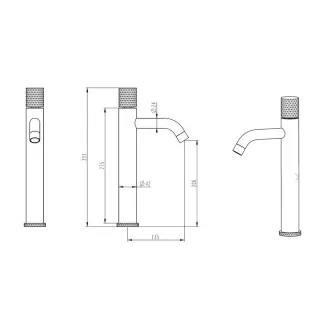 Смеситель для раковины Boheme Stick Spirale 122-BRB.4 брашированная бронза